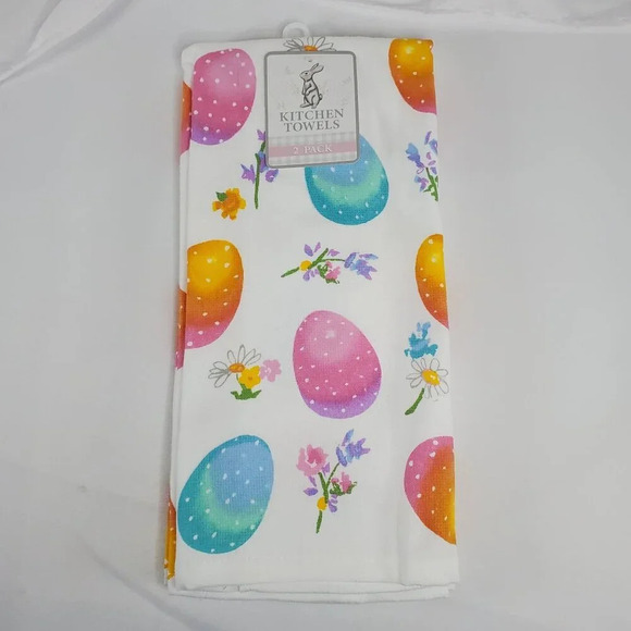 Easter Spring Time Kitchen Drying Mat 18"x24" & 3- 2 Pack Kitchen Towels New - Picture 5 of 10